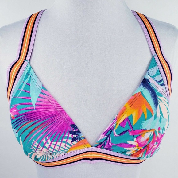 Xhilaration Other - Xhilaration Triangle Bikini Top Juniors 11/13 Wmns 8/10 Floral Tropical